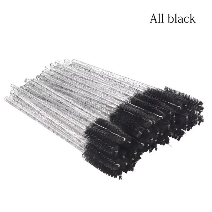 Pinceaux de maquillage jetables en cristal, 50 pièces, brosse à sourcils, poignée en diamant, applic