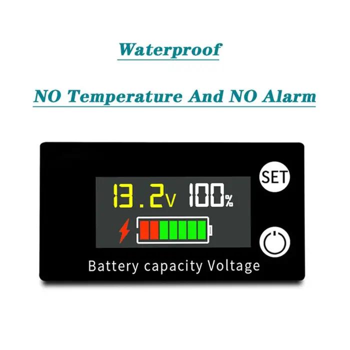 Indicateur de capacité de batterie DC 8V-100V plomb acide Lithium LiFePO4 voiture moto voltmètre jau