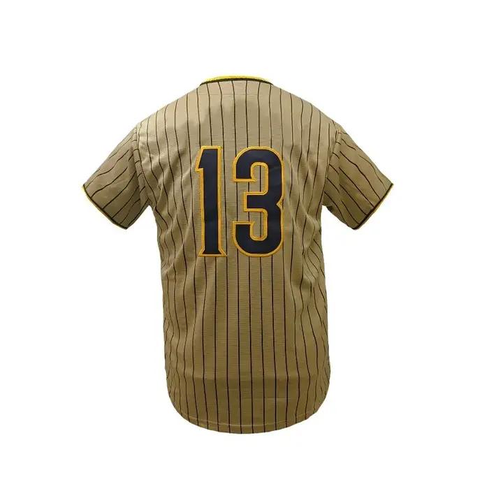 Maillot de baseball brodé pour hommes, vêtements de sport confortables, chemise de baseball cousue p