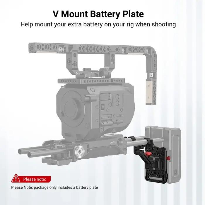 Plaque de batterie à montage en V SmallRig, plaque de batterie à montage en V avec pince à tige de 1