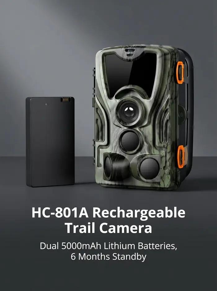 Caméra de chasse à vision nocturne 1080P 20MP HC801A-LI avec batterie au lithium 5000mAh