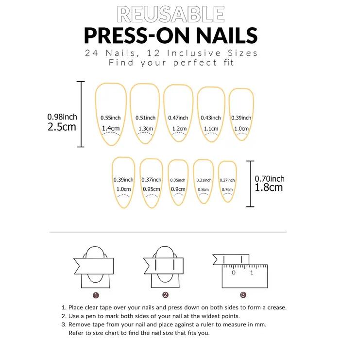 Ensemble d'ongles pour faux ongles, 24 pièces, améliorez instantané votre Look avec un nœud français