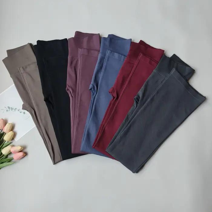 Leggings de Yoga évasés taille haute sans couture, pantalons de Fitness à cloche pour femmes, Leggin