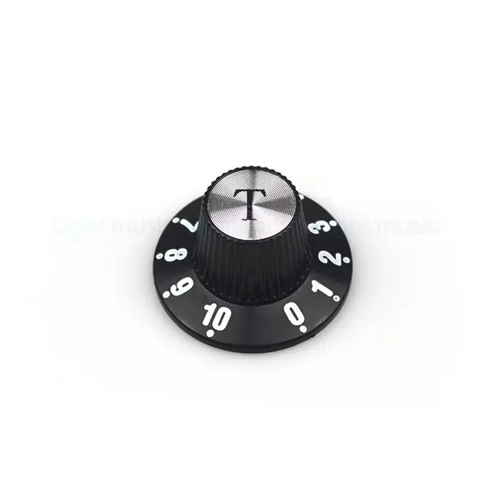 Boutons de contrôle de vitesse et de Volume de guitare en aluminium, cloche de chapeau haut-de-forme