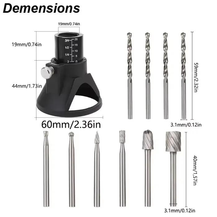 Routeur rotatif fraise Guide fixation foret hélicoïdal Kit d'outils de sculpture sur bois localisate