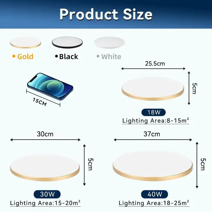 Plafonnier Bambou Led Rond Étanche De 18W, 30W,40W,Decken Lampe Led Luminaire De Plafond Pour Cuisin