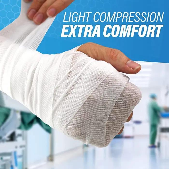 4 rouleaux de gaze de qualité supérieure, bandages de gaze tissés super doux et extensibles pour le