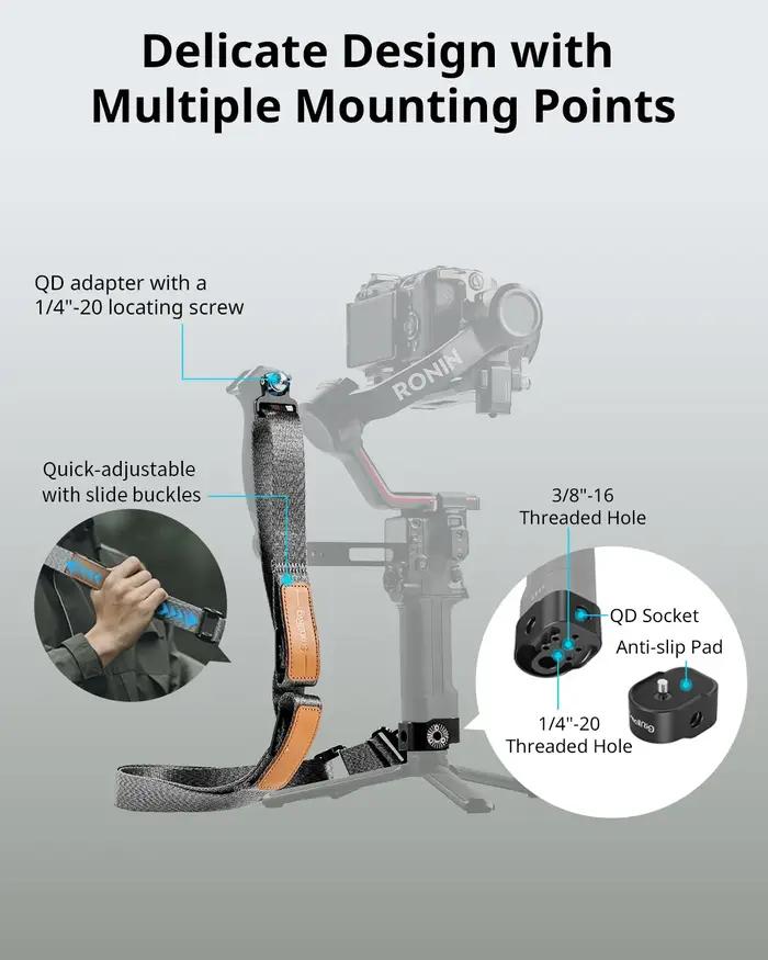 SmallRig – sangle d'épaule réduisant le poids, pour DJI RS 3 / RS 3 Pro / RS 4 /RS 4 Pro, fixation e