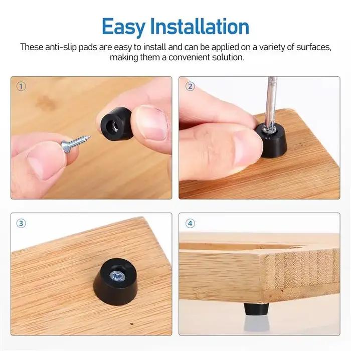 Coussinets de pieds en caoutchouc PVC pour meubles, poignées de planche à découper, pieds anti-appar