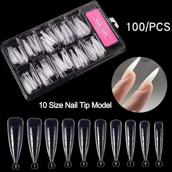 100 pièces/boîte ongles conseils ensemble complet acrylique faux doigt UV Gel vernis rapide faux ong