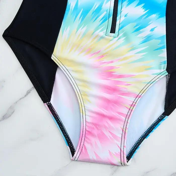 Maillot de bain une pièce à manches longues pour filles 2026 – Tenue de bain pour enfants, idéal pou