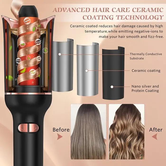 Bigoudi automatique pour cheveux, fer à friser automatique, bigoudi rotatif en céramique, baguette r