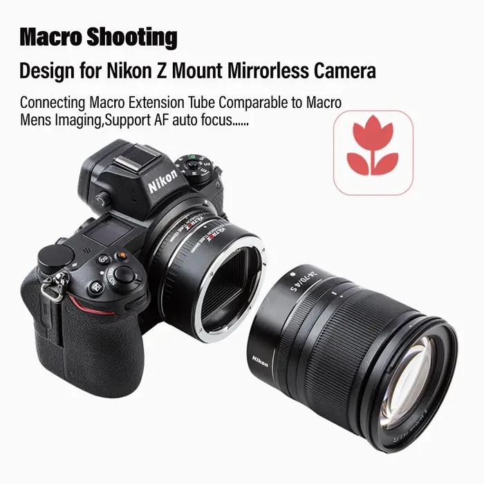 Viltrox DG-Z Nikon Z Auto Focus Tains Macro Extension Tube Adaptateur d'objectif pour Nikon Z Mount