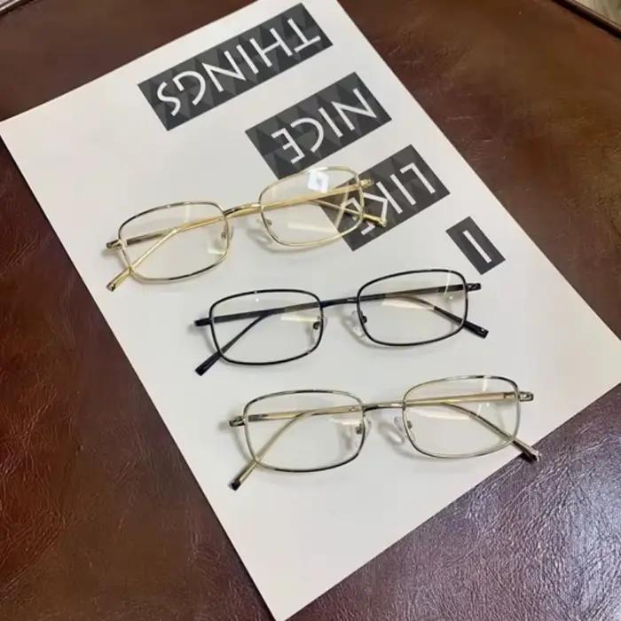 Y2K Harajuku petites lunettes à monture carrée femmes rétro lunettes en métal lunettes claires lunet