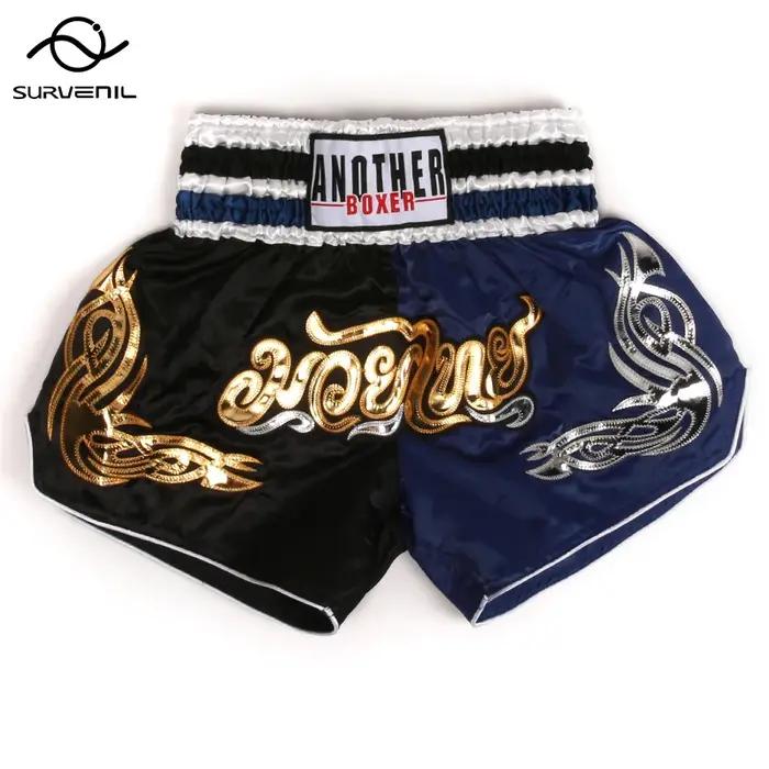 Short de boxe thaïlandaise pour enfants et adultes, short Muay Thai, short de boxe en satin, arts ma