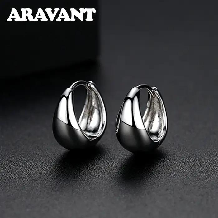 Boucles d'oreilles en argent 925 pour femmes, 14mm, or 18 carats, bijoux à la mode