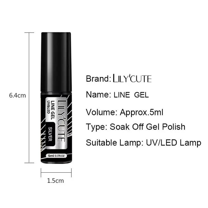 LIToxic-Verhéritage à Ongles D.lique CircTE, Gel à Rayures, Or, Argent, Style Français, Super Lumine