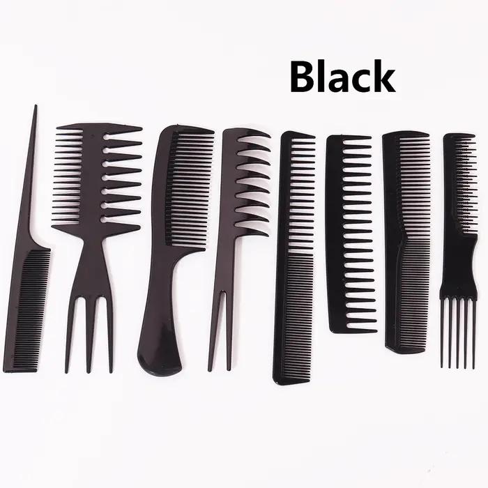Peigne à cheveux antistatique, 8 pièces, peigne queue de cheval, peigne de maquillage, accessoires d