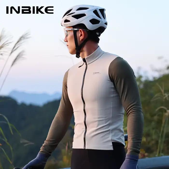 Maillot de cyclisme INBIKE pour homme, coupe ajustée, hiver, manches longues, polaire thermique, fer