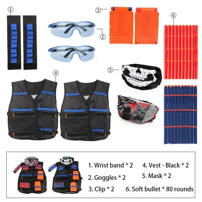 Kit de Support Dulglaseimed avec Balles pour Enfants - Jeu Plein Air Nerf N-Strike Elite