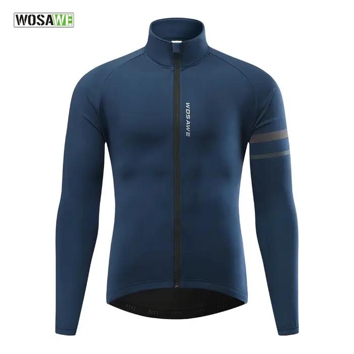 WOSAWE hommes thermique hiver cyclisme veste doublure polaire à manches longues Jersey coupe-vent co