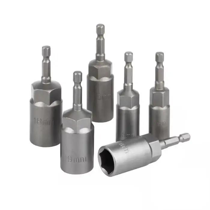 1 pièces 8 10 12 14 17 mm de longueur universel boulon écrou douilles jeu d'embouts clé électrique p