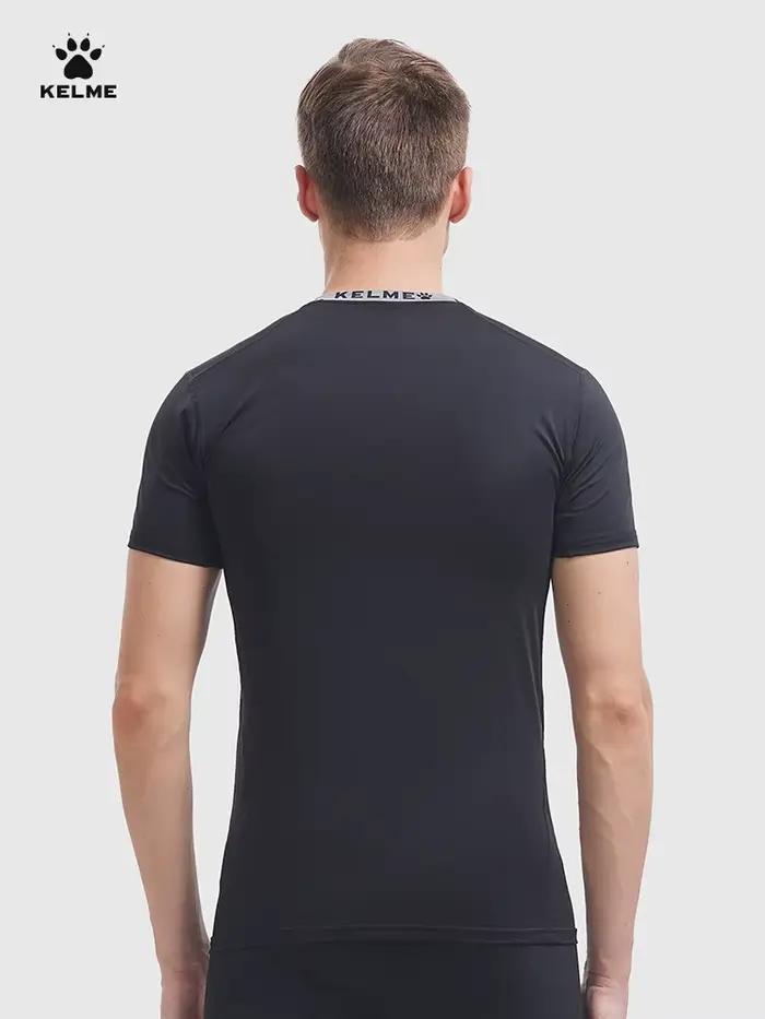 Kelme-T-shirt de sport à manches courtes pour homme, vêtement élastique et moulant, respirant, à séc