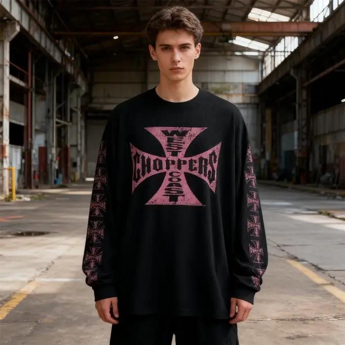 T-shirt vintage imprimé en tissu gaufré de style américain, streetwear de haute qualité, coupe overs
