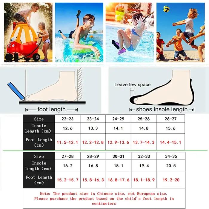 Chaussures de natation d'été pour enfants, chaussures d'extérieur, pataugeoire de plage, séchage rap