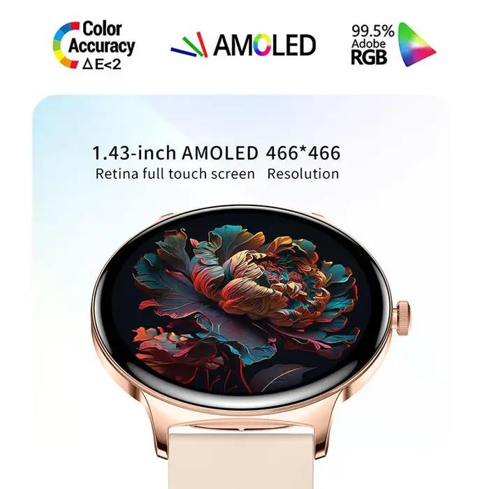 Montre connectée Ultra-mince et Durable pour femmes, écran Amoled de 1.43 pouces, appel sans fil, sp