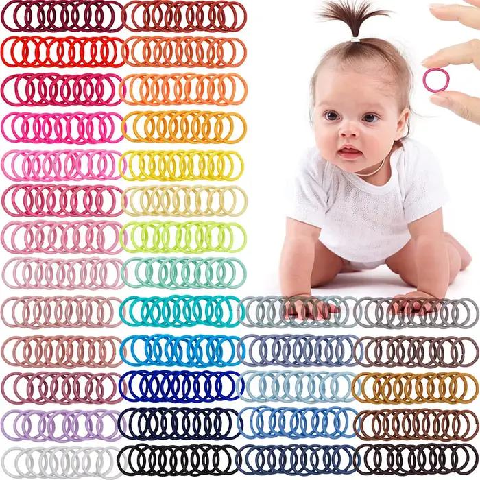 200 pièces enfants élastique élastique filles bandes de cheveux enfants couleur bonbon élastique pou