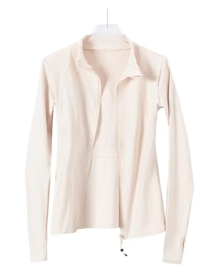 Veste de yoga amincissante pour femme ; tenue de course et de fitness légère et fine ; haut de sport