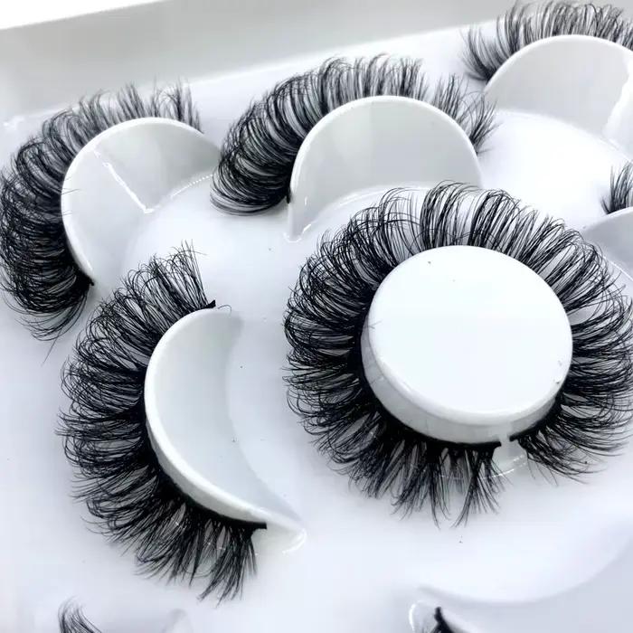 5 paires de cils moelleux 8-25mm 3D cils de vison longs et épais faux cils naturels en gros cils ven