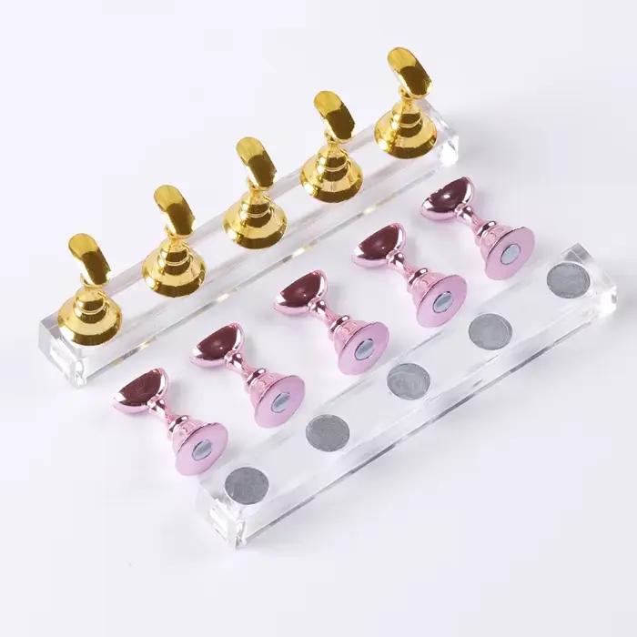5/30 pièces/ensemble support magnétique pour ongles faux ongles pointe support de pratique support d