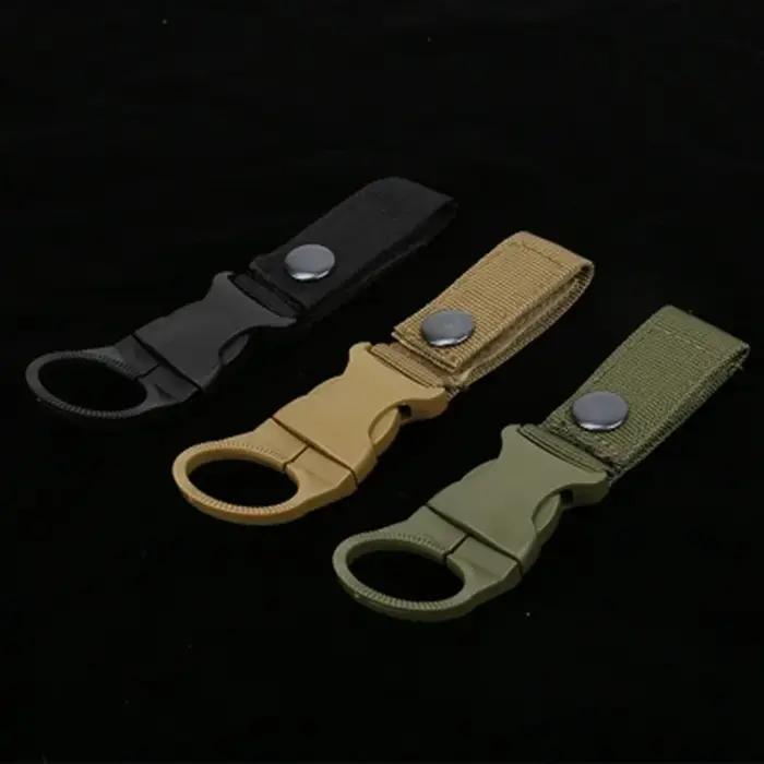 Mousqueton de fixation pour bouteille d'eau d'extérieur, en sangle nylon, pour ceinture, sac à dos,