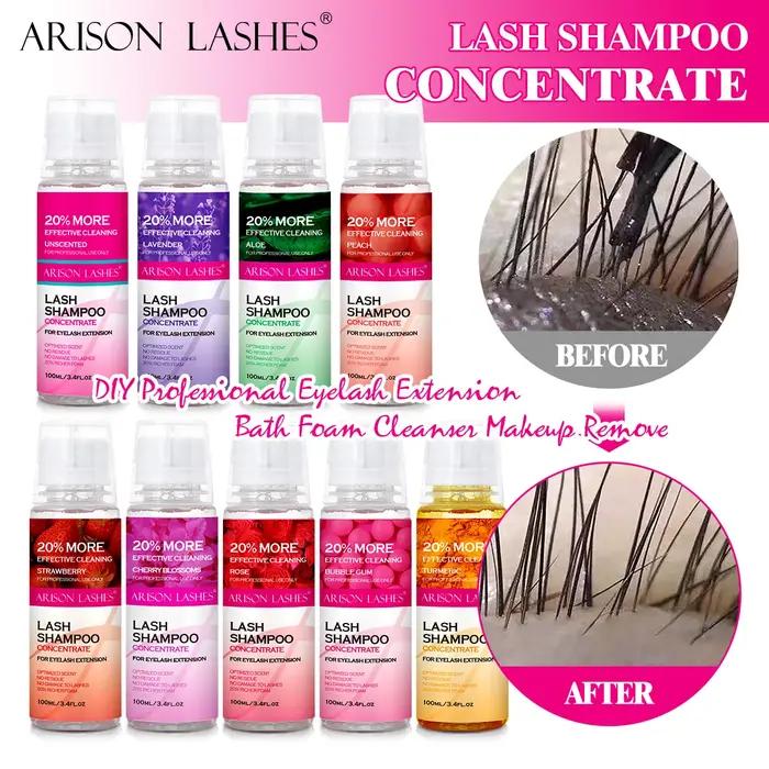 ARISON 100ml cils shampooing concentré sans Stimulation cils nettoyant bricolage professionnel Exten