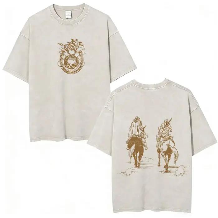 T-shirt Anime Jojo Bizarre Adventure STEEL BALL RUN Manga Vintage Acid Washed pour hommes et femmes,