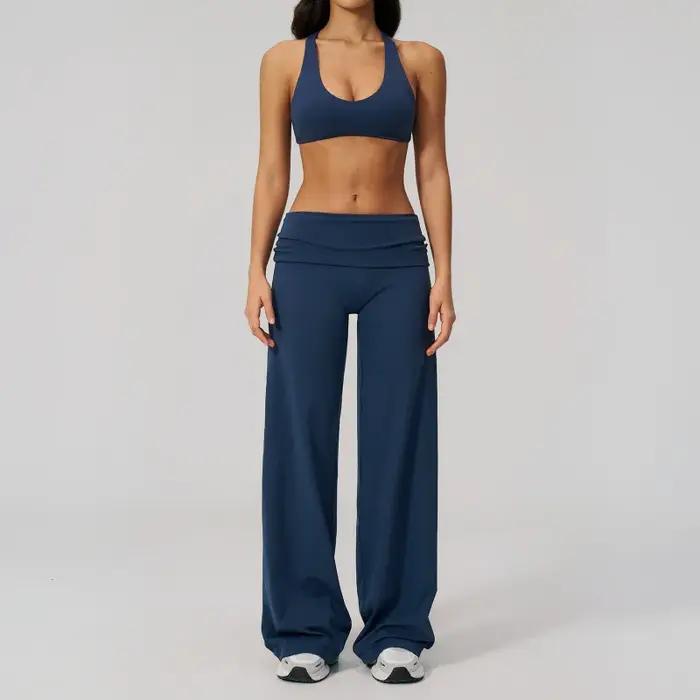 Ensemble de survêtement féminin mode estivale décontractée dos élégant sexy pour gym et fitness activité physique femme