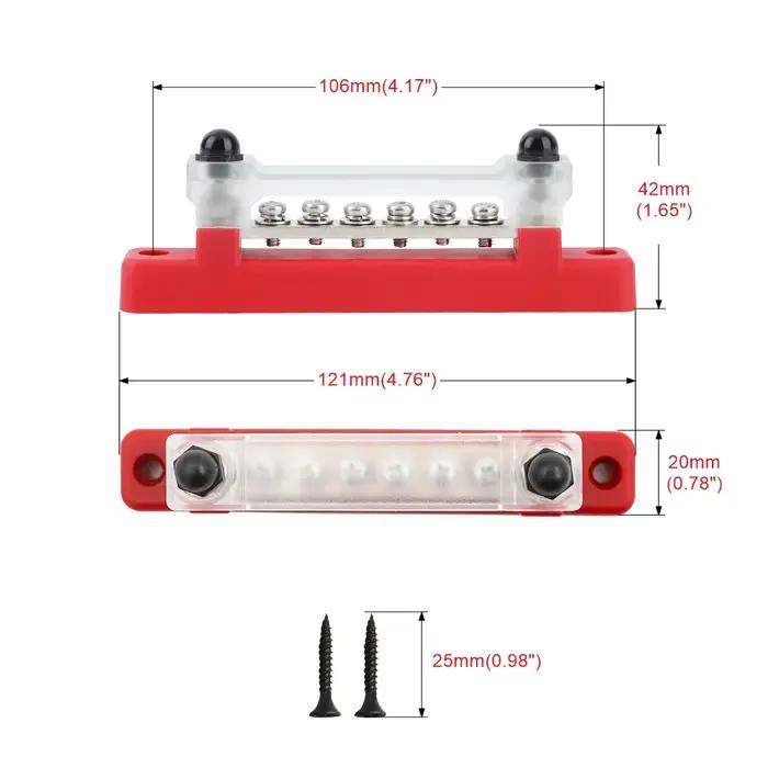 Barre omnibus M6 12V, bloc de Distribution d'énergie 1/4 pouces, bornier électrique 150A, barre omni