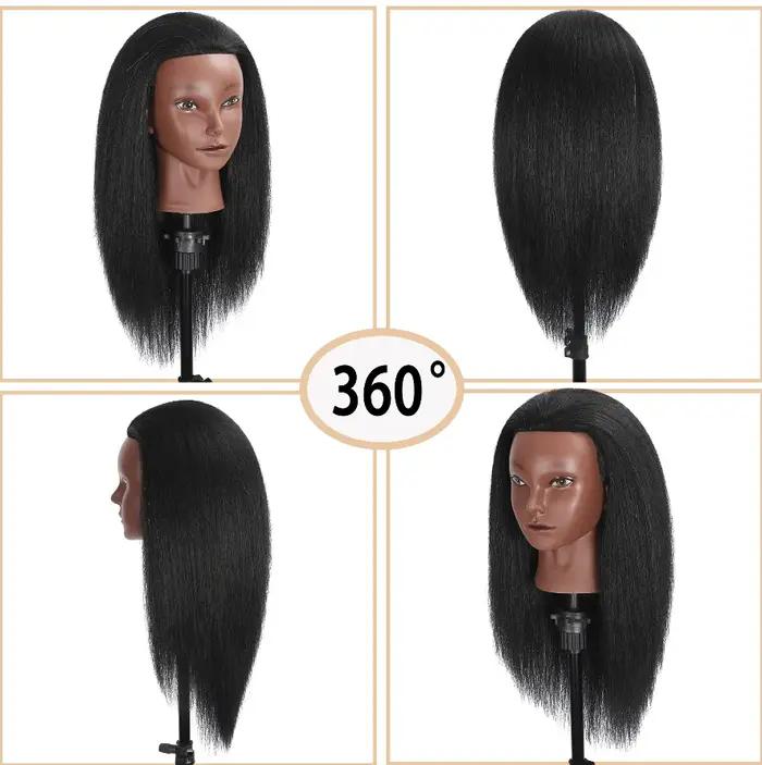 Têtes de Mannequin Afro pour tressage, poupées de cheveux, formation humaine réelle, modèle de coiff