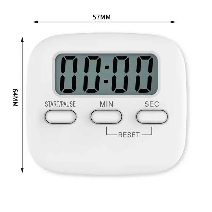 Minuterie de cuisine à écran numérique LCD, compte à rebours magnétique, alarme, chronomètre de somm