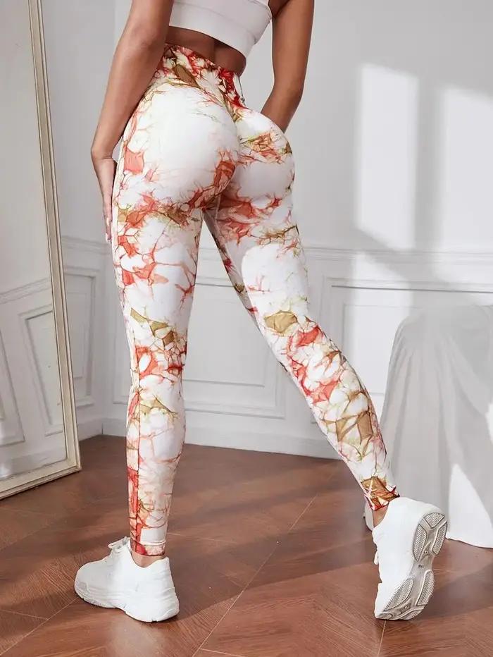 Leggings de Yoga sans couture pour femmes, collants d'exercice de teinture par nouage, contrôle du v