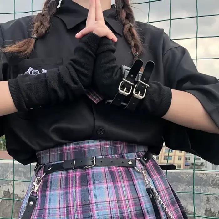Gants chauds d'hiver à manches longues pour hommes et femmes, mitaines de coude tricotées Hip-Hop à