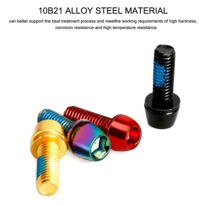 6 pièces étrier de frein à disque de vélo boulon pince vis fixes M6 * 18MM titane plaqué acier inoxy