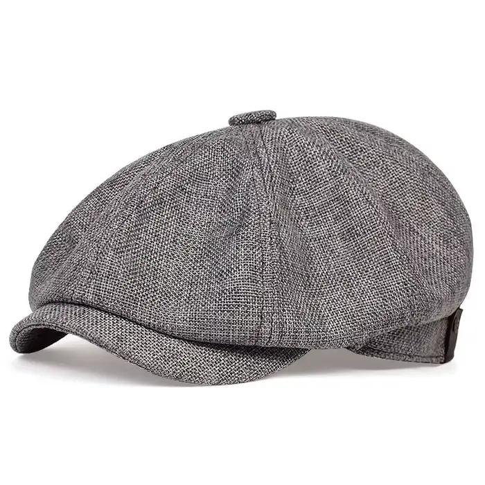 Casquette de gavroche en coton sergé pour hommes, 8 panneaux, casquettes de boulanger, rétro, testos