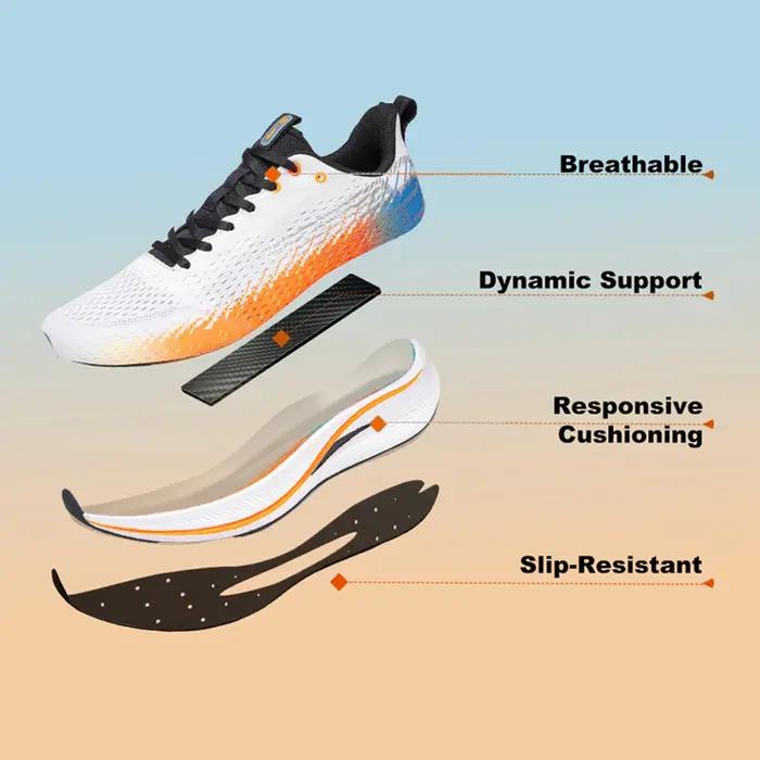 Baasploa hommes Jogging chaussures de sport plaque de carbone professionnel amorti baskets mâle exté