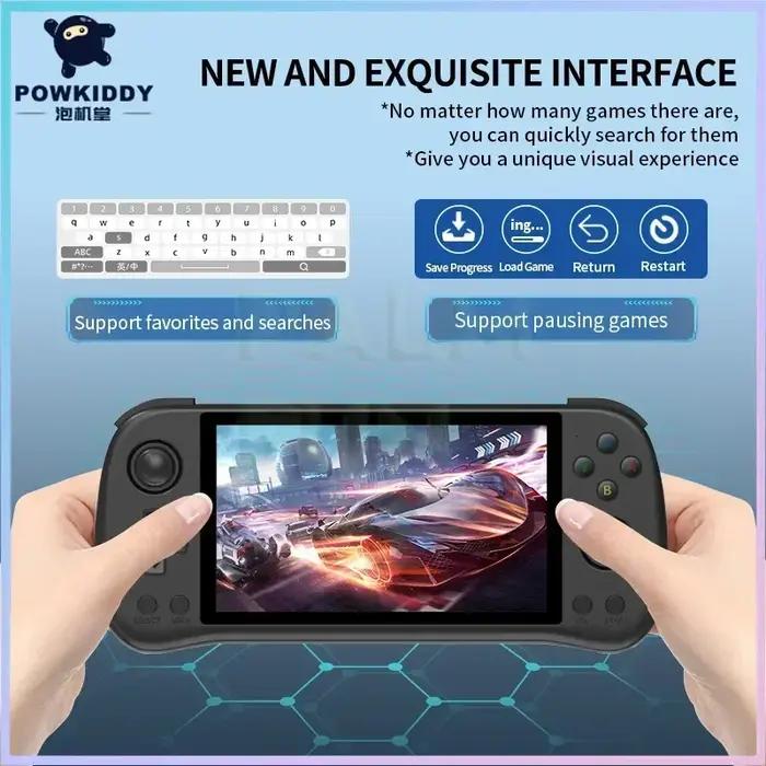POWKIDDY-Consoles de jeux vidéo portables, système Linux, TV, HDMI, lecteur rétro, 5.5G, 512 jeux, P