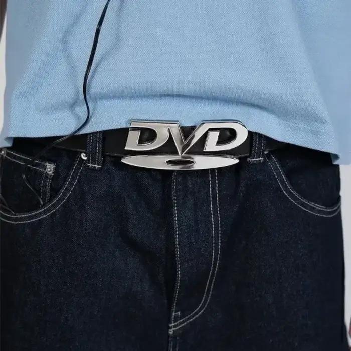 Ceinture à boucle DVD unisexe, Design nostalgique, décoration pour hommes et femmes, associée à une