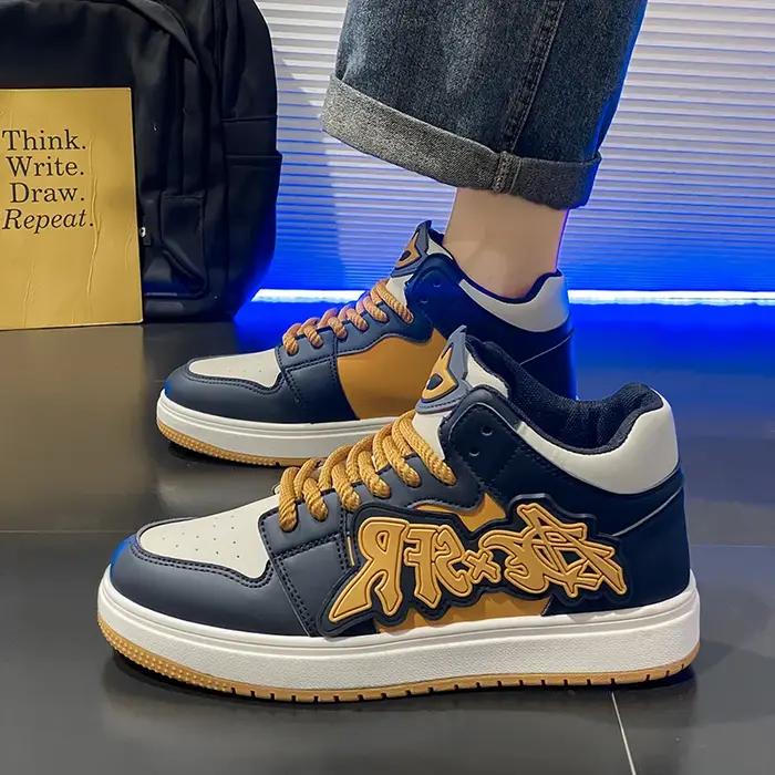 Baskets de skateboard montantes pour hommes, chaussures de sport décontractées, streetwear original,
