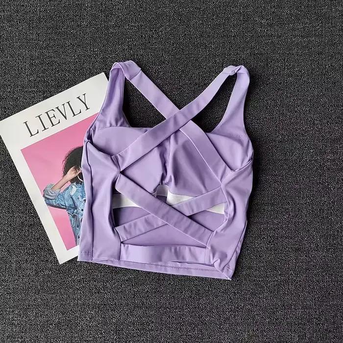 Femmes sangle croisée soutien-gorge de Sport sans couture haute Lmpact